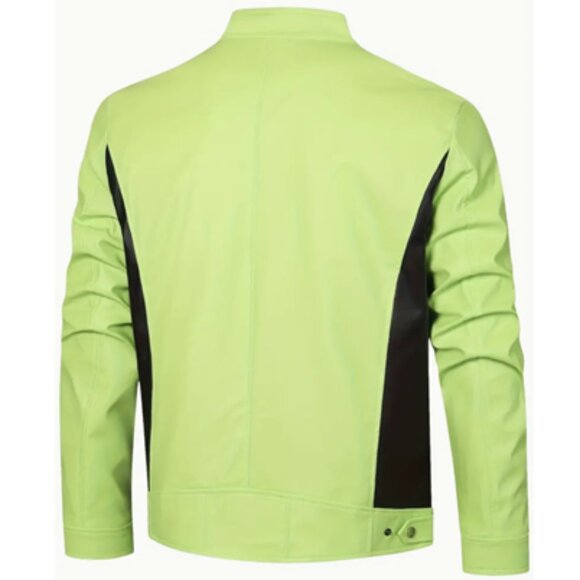 Bright Green Pleather/PU Leather Jacket - Picture 2 of 5